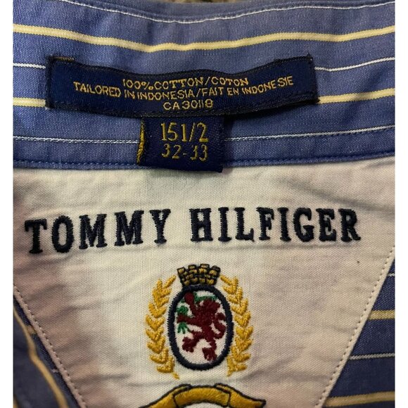 Tommy Hilfiger Dress Shirt Mens 15 1/2 32-33 Used Blue Striped - Picture 7 of 12